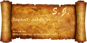 Septei Jolán névjegykártya