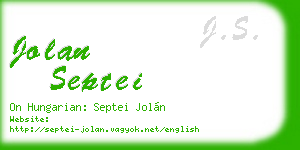 jolan septei business card